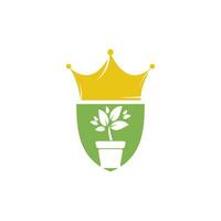 diseño del logotipo del vector del jardín rey. rey plantilla de diseño de logotipo natural y orgánico.