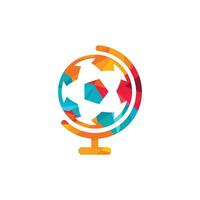 plantilla de diseño de logo de vector de globo de fútbol. ilustración de plantilla de logotipo de planeta de fútbol.