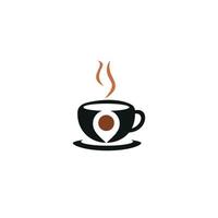 Coffee point logo design. Coffee Location logo template design. vector