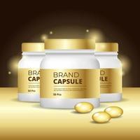 Gold Capsule Mock Up vector