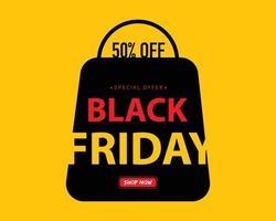 Black Friday With Bag Flat vector