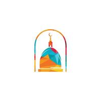 diseño del logotipo de la torre de la mezquita estrella. concepto de diseños de logotipos islámicos. vector