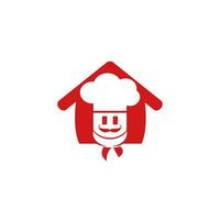 Home chef vector logo design. Food house logo concept.