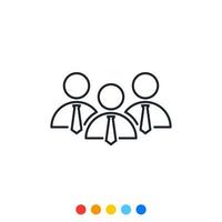 Simple people icon, Icon of grouping of people. vector