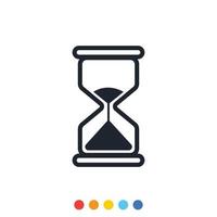 Simple hourglass icon, Minimal hourglass icon. vector