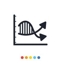 Icon business graph or chart diagram. vector