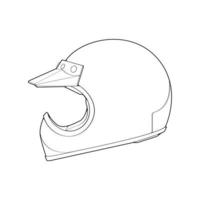 casco de plantilla de cara completa, ilustración de vector de casco de arte de línea, vector de arte de línea, vector de casco