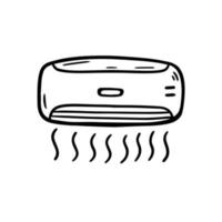 Air conditioner hand drawn sketch doodle style icon. Cooling air conditioning vector illustration for print, web, mobile and infographics isolated on white background.