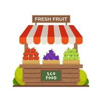 Fruit store eco food shop flat design vector illustration