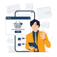 Confirmation of an online order concept illustration vector