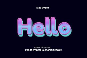 Effect Text Stickers with 3D Letters. vector