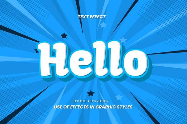 Cartoon Text Effect Stickers with 3D Letters