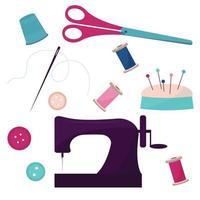 sewing atelier tools vector