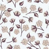 cotton flowers pattern vector