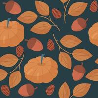 autumn pattern with pumpkin vector