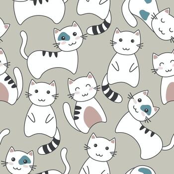 patrón de gatos lindos vector
