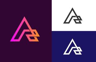 creative combined letter AR, RA logo design vector