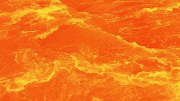 Defocus blurred transparent orange colored clear calm water surface texture with splashes and bubbles. Trendy abstract nature background. Water river running. Orange water ocean running background. video