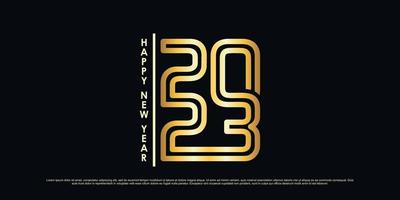 Golden gradient color 2023 logo design for new year with unique modern concept Premium Vector