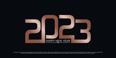 Happy new year 2023 logo design inspiration for new year with unique modern concept Premium Vector