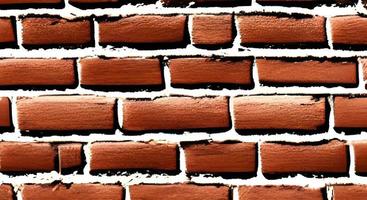 Brown brick wall. Texture of old dark brown and red brick wall panoramic backgorund. photo