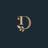 beauty letter logo d leaf luxury logo cosmetic vector