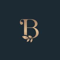 beauty letter logo b leaf luxury logo cosmetic vector