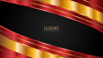 Luxury red gold black shiny abstract background vector