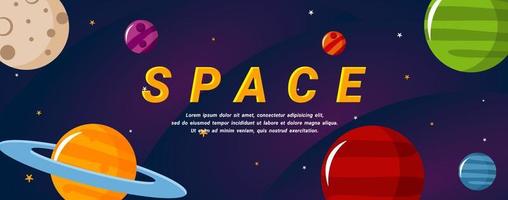 space planet galaxy background template design vector