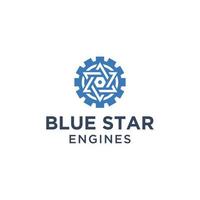 Blue Star Engines Logo Vector Business