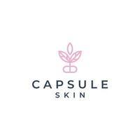 Capsule with Leaf Logo Skincare Vector Business