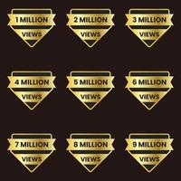 Million views vector badge set