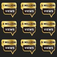 Million views vector badge set