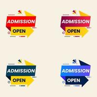 admission open banner vector abstract shape