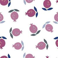 Seamless pattern with pomegranate fruit. Botanical fruits wallpaper. vector