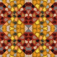 Creative oak mosaic seamless pattern. Maple foliage backdrop tile. Botanical wallpaper. vector