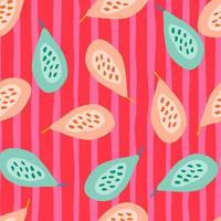 seamless pattern with papayas. Papaya ornament background. Fruits backdrop. vector