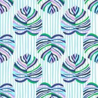 Monstera leaf tropical seamless pattern. palm leaves endless background. Botanical wallpaper. vector