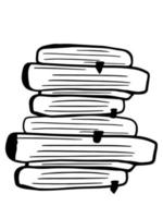 Hand-drawn books doodle. Line art style. line drawing style, vector design. stack of books