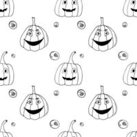Halloween seamless pattern on white background. vector illustration.