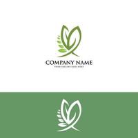 Green Leaf eco organik Logo desain template vektor vector