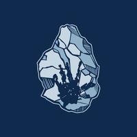 Vector illustration of stone and human handprint