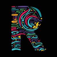 ilustración abstracta colorida del logotipo de la letra r