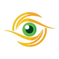 Yellow eye vector logo illustration