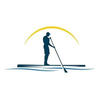 Vector logo illustration of a rower