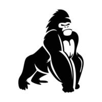Simple gorilla vector icon illustration
