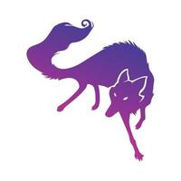 Purple wolf vector icon illustration