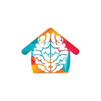 Creative brain house logo design. Think idea concept.Brainstorm power thinking brain Logotype icon. vector