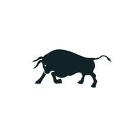 Bull vector logo design. Simple animal vector logo design template.