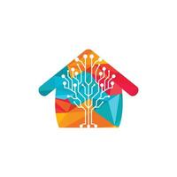 Digital Home vector logo design. Smart home icon.